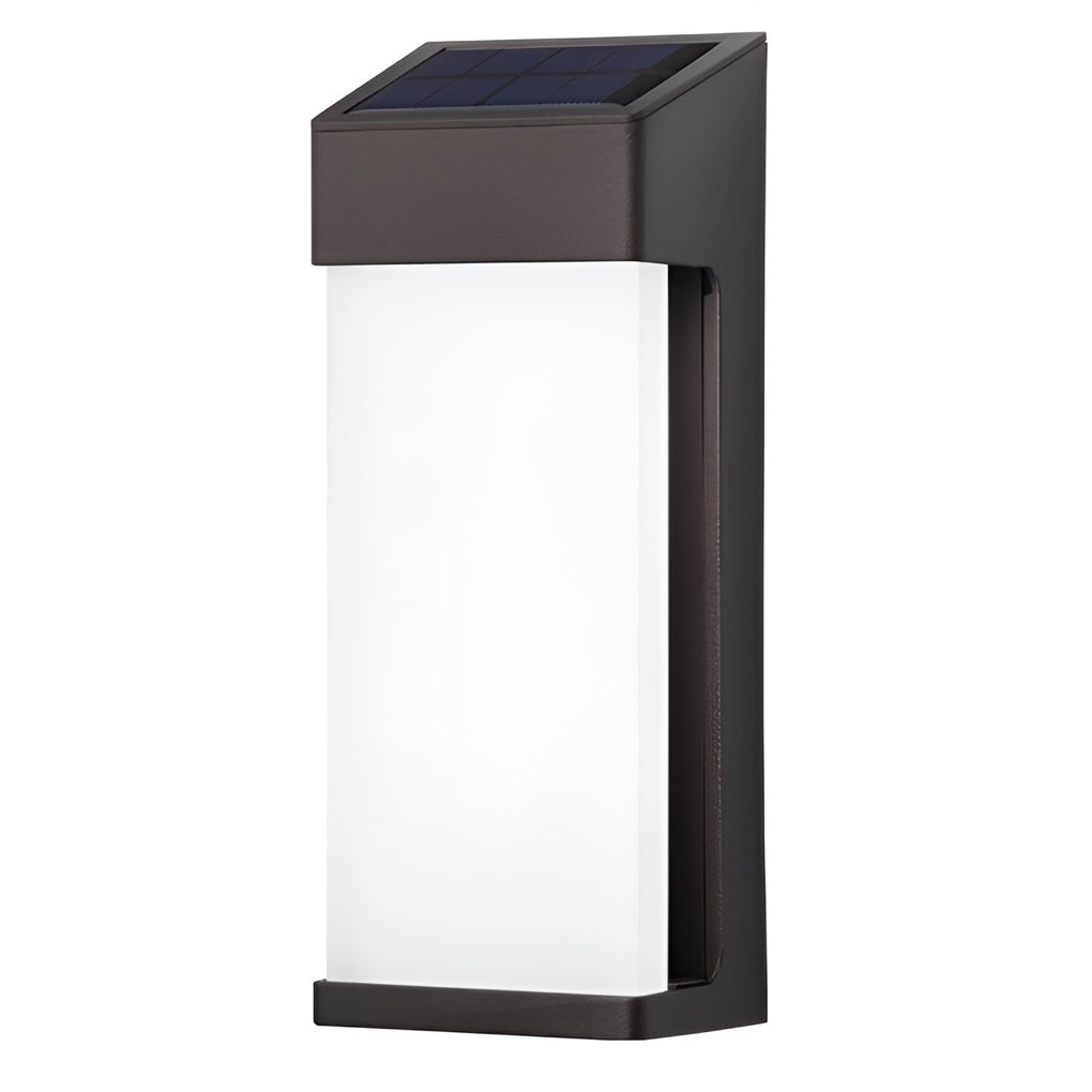 2 Pcs Rectangular LED Light Controlled Waterproof Outdoor Solar Sconce Lighting