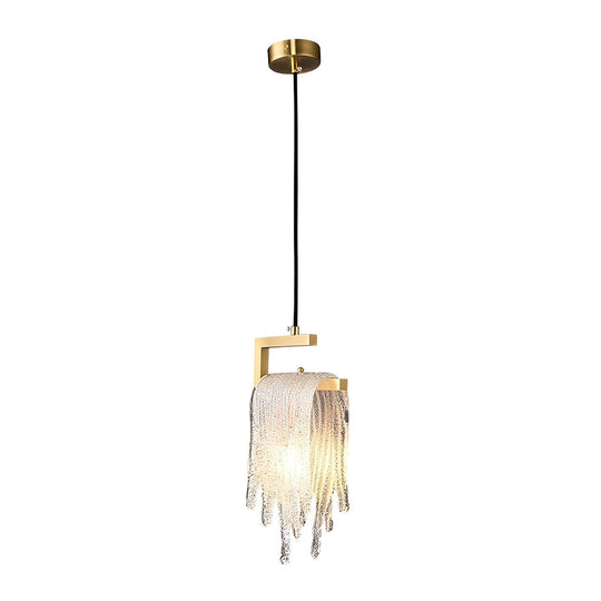 Creative Handmade Glass LED Button Switch Copper Modern Pendant Light