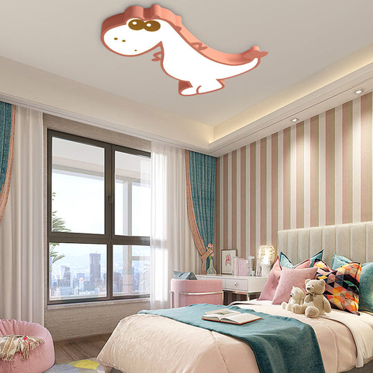 Cartoon Dinosaur Design LED Dimmable Nordic Flush Mount Ceiling Light