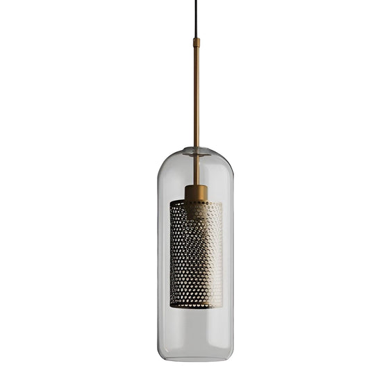 Minimalist Round Glass LED Industrial Pendant Light