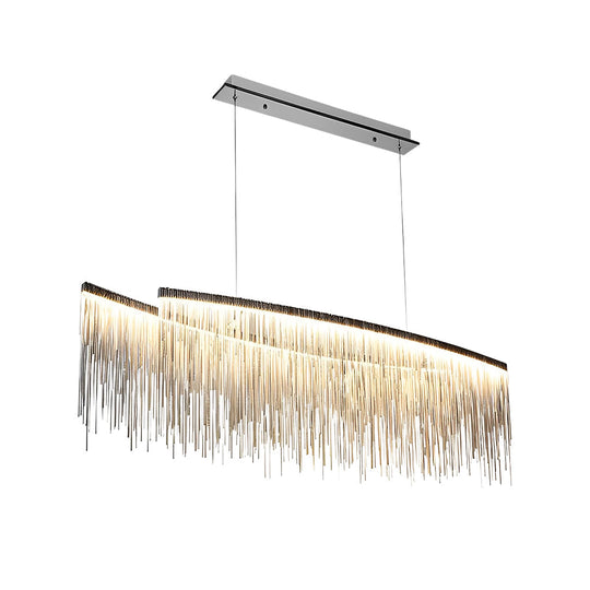 Aluminum Tassels Chain LED Dimmable Post Modern Dining Room Chandelier
