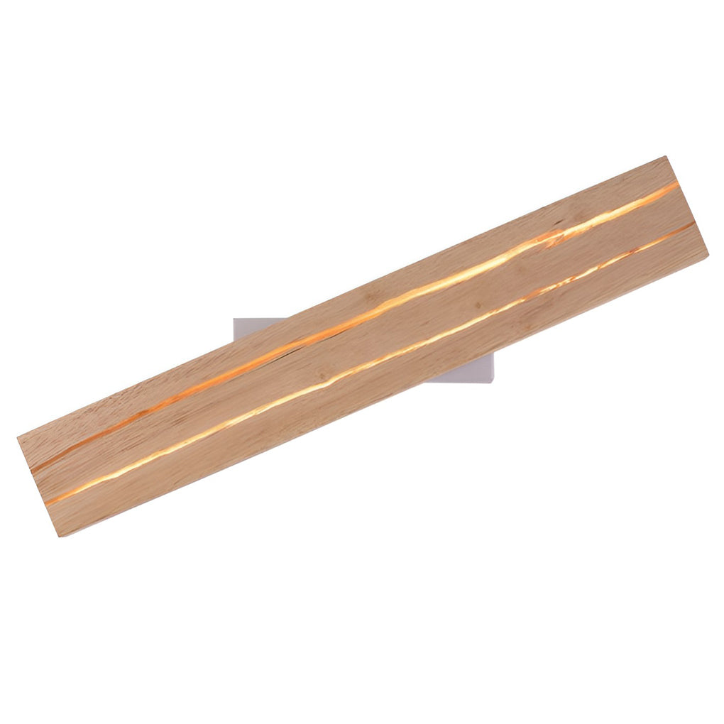 Adjustable Rectangular Wood Three-Step Dimming LED Wall Lamp