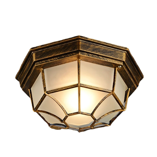 Outdoor Waterproof Aluminum Glass LED European Style Ceiling Light