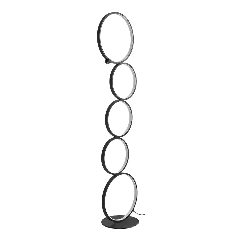 Modern Artistic 5-Circle LED Floor Lamp with Touch Control