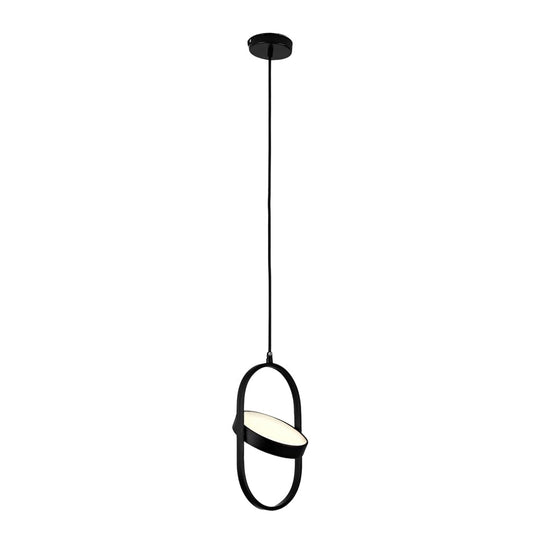 Adjustable Round Three-Step Dimming Black Modern LED Pendant Lights