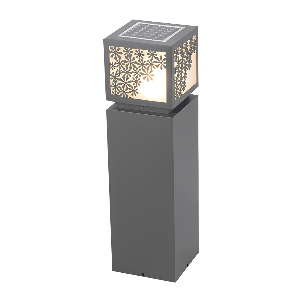 Elegant Snowflake Solar LED Bollard Light Modern Outdoor Waterproof Lawn Lamp