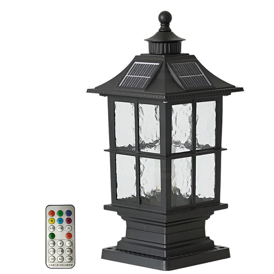 Waterproof Dimming LED Modern Solar Post Caps Light with Remote