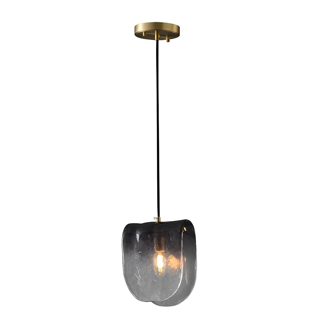 Gradient Smokey Gray Glass Post-Modern Small Chandelier Pendant Light