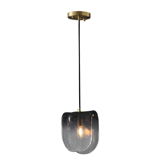 Gradient Smokey Gray Glass Post-Modern Small Chandelier Pendant Light