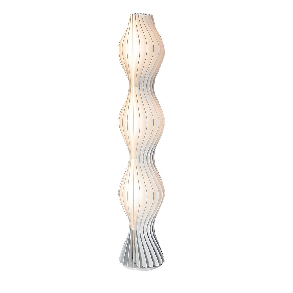 Modern Coastal LED Wavy Floor Lamp with 3-Step Dimming