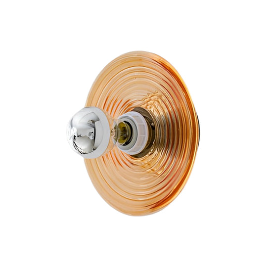 Round Stripes Glass Electroplated Iron Nordic Wall Lamp / Ceiling Light