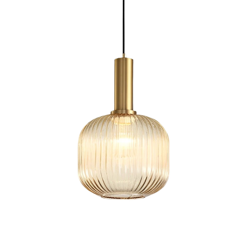 Glass Lantern Shaped Striped Creative LED Nordic Chandelier Pendant Light