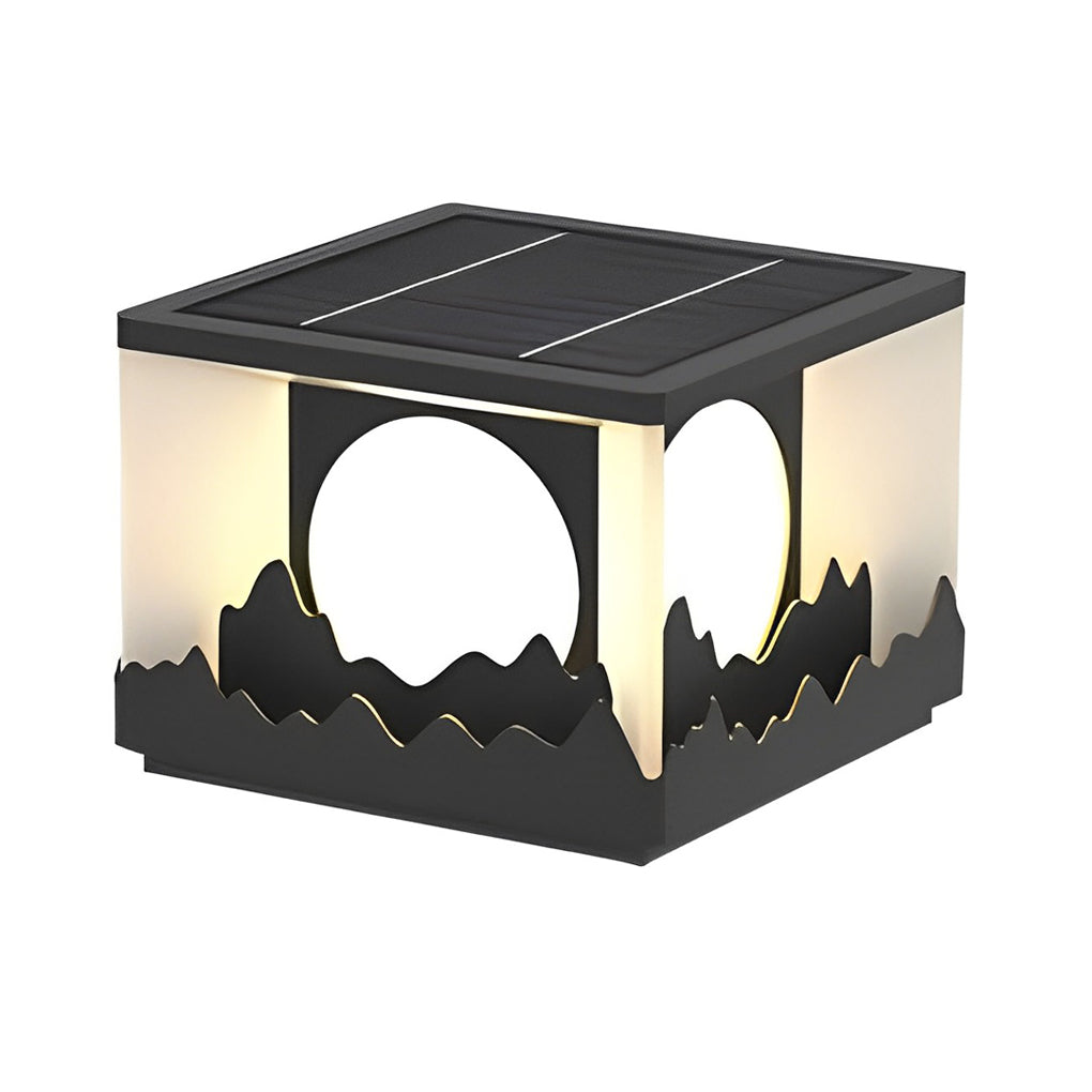 Mountain Scenery Solar LED Waterproof Outdoor Fence Post Light