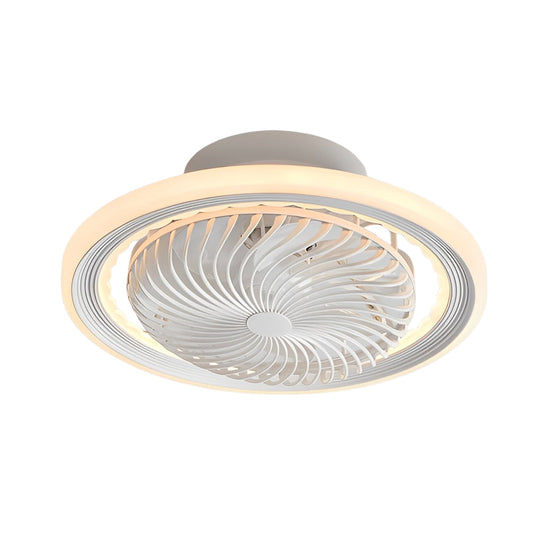 Round Bladeless Ceiling Fan with 3-Step Dimmable LED and Silent Airflow