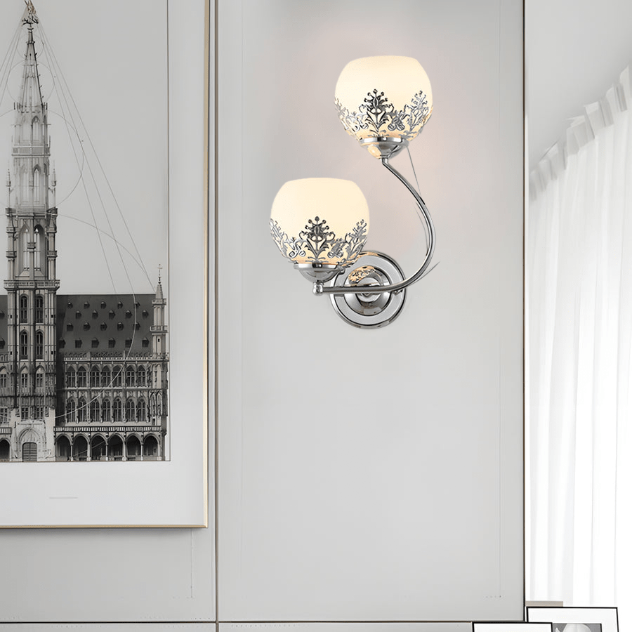 2-Light Glass Flower LED European Style Wall Sconce
