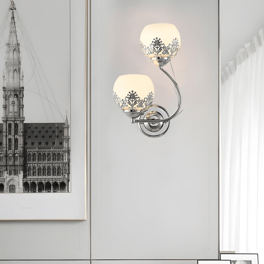 2-Light Glass Flower LED European Style Wall Sconce