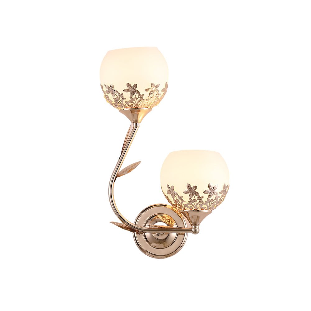 2-Light Glass Flower LED European Style Wall Sconce