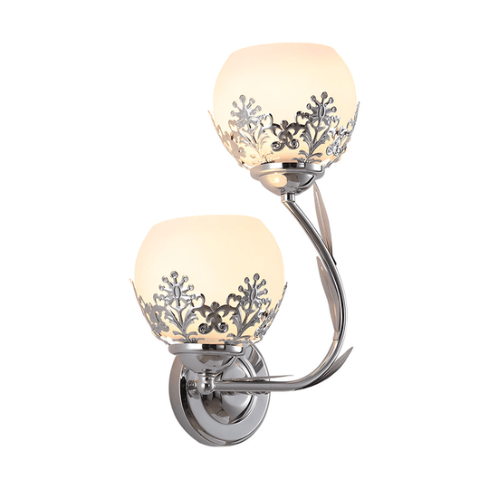 2-Light Glass Flower LED European Style Wall Sconce