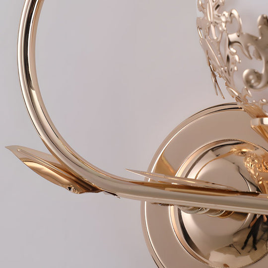 2-Light Glass Flower LED European Style Wall Sconce
