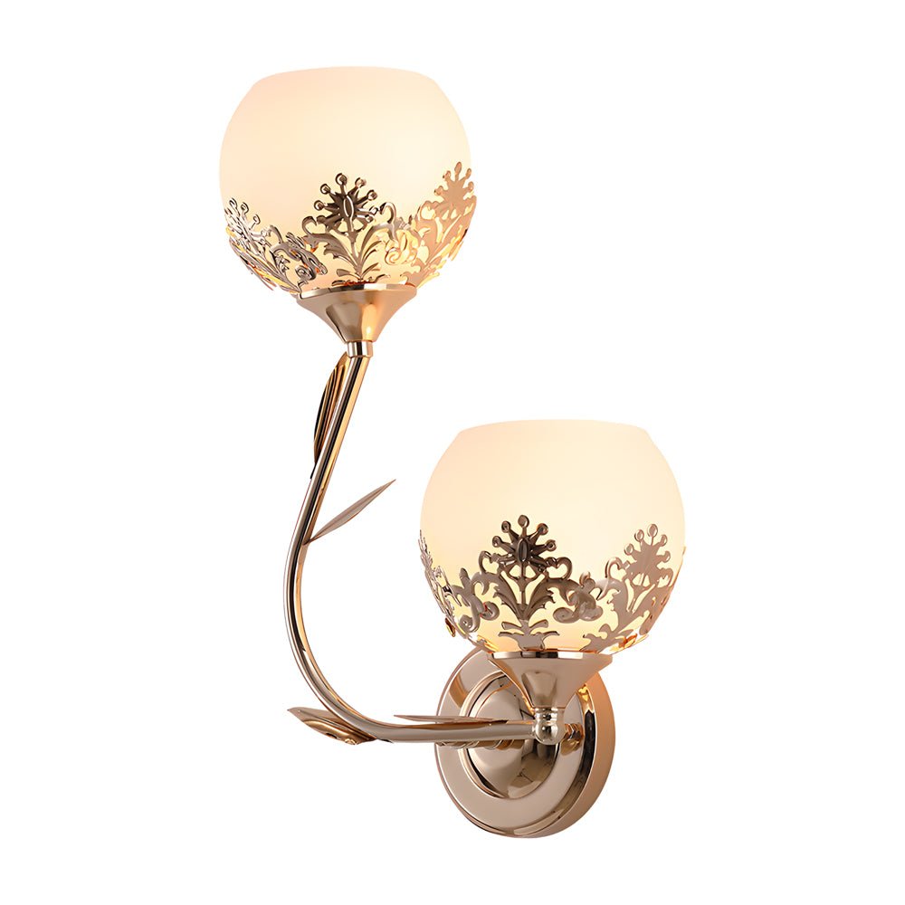 2-Light Glass Flower LED European Style Wall Sconce