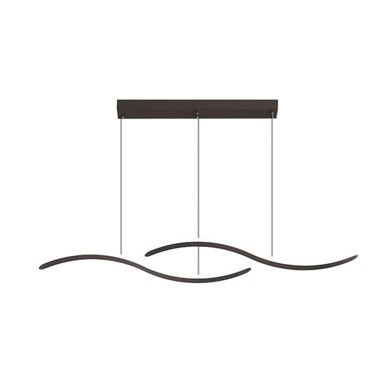 Modern Wavy Line LED Pendant Light – 2 Heads