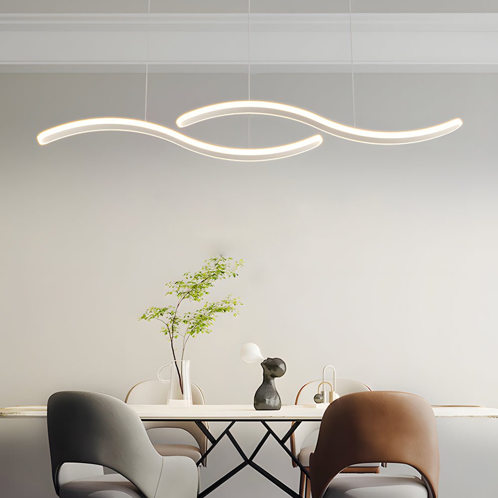 Modern Wavy Line LED Pendant Light – 2 Heads