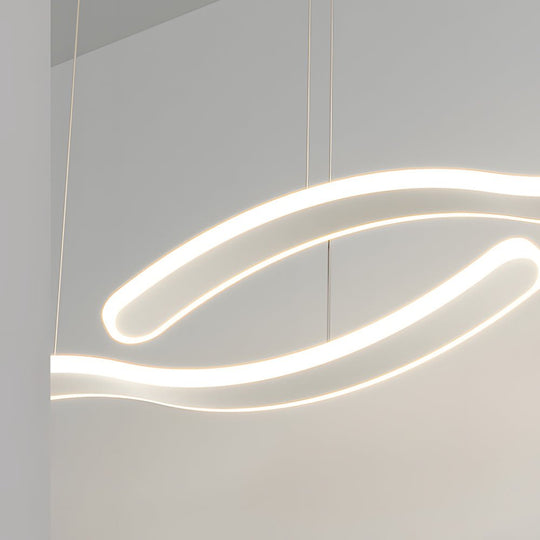 Modern Wavy Line LED Pendant Light – 2 Heads