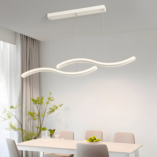 Modern Wavy Line LED Pendant Light – 2 Heads