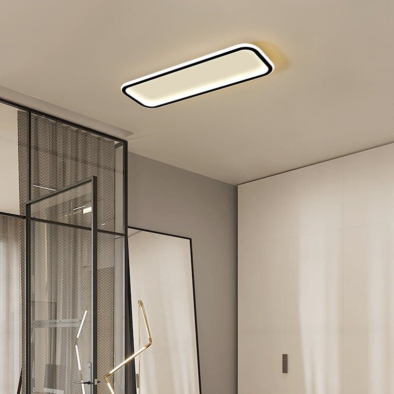 Simple Modern Rectangular Flush Mount Light – 20" & 30" (Black)