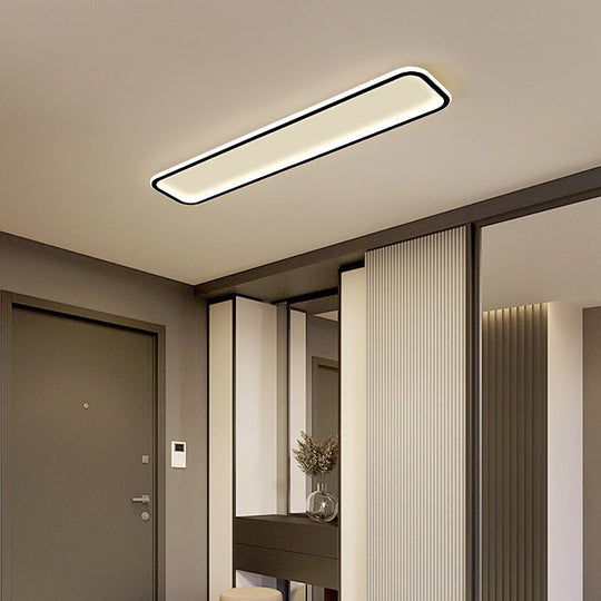 Simple Modern Rectangular Flush Mount Light – 20" & 30" (Black)