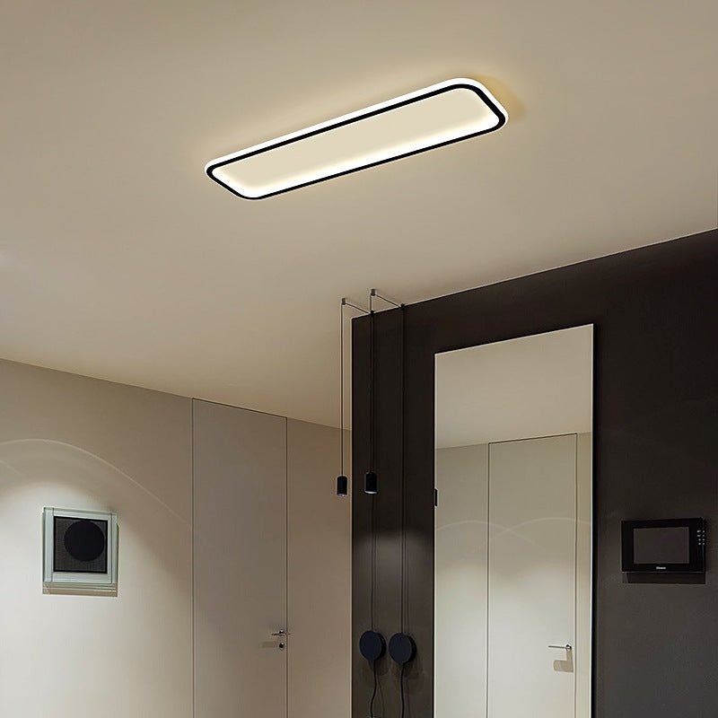Simple Modern Rectangular Flush Mount Light – 20" & 30" (Black)