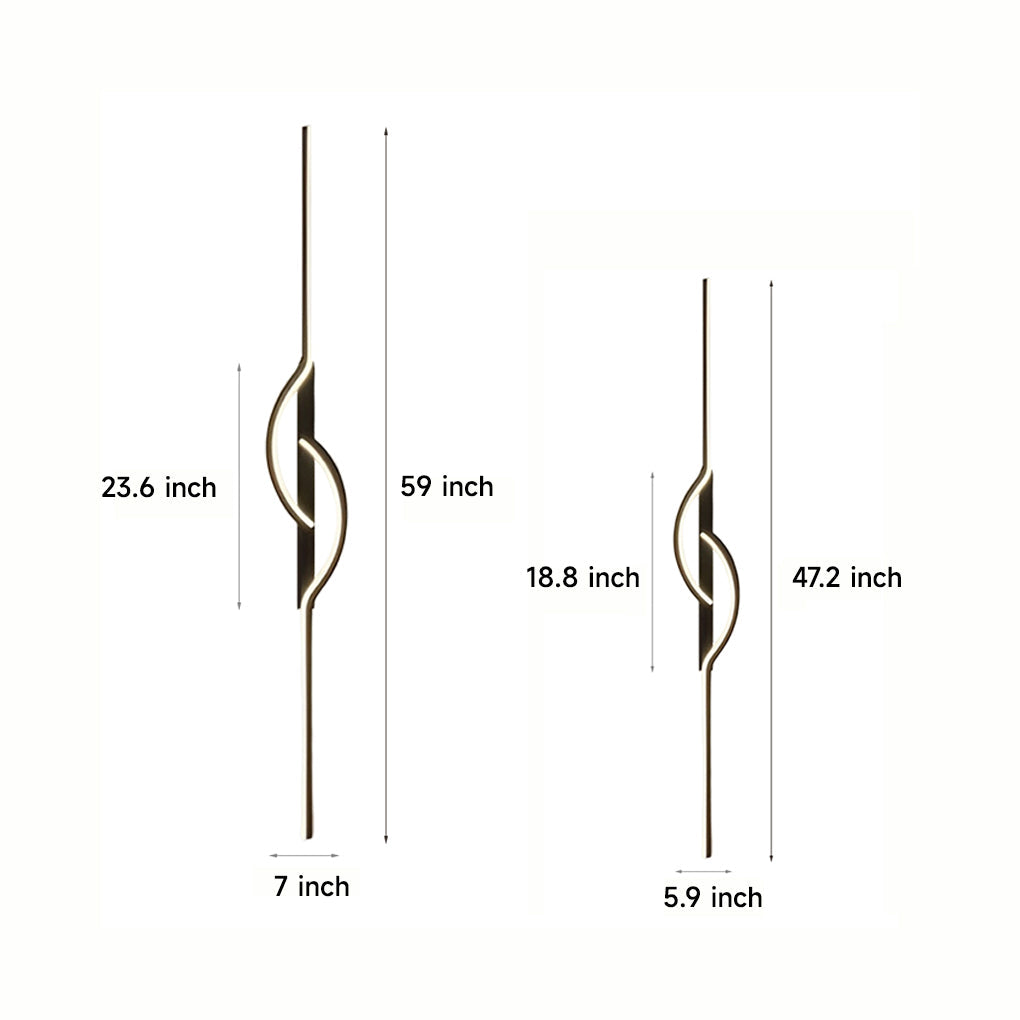 Strip Creative Stepless Dimming 3 Step Dimming Black Modern Wall Lamp