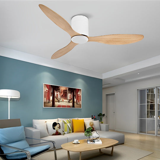 3-Blade Modern Ceiling Fan with Dimmable LED Light and Remote Control