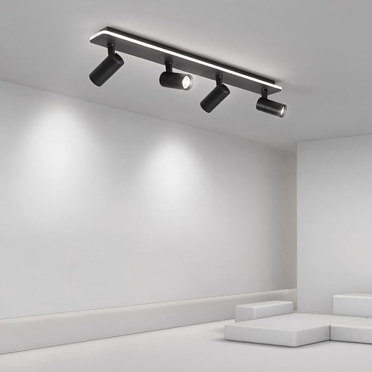 Minimalist Long Rectangular Adjustable LED Flush Mount Spotlight (2/3/4-Light)