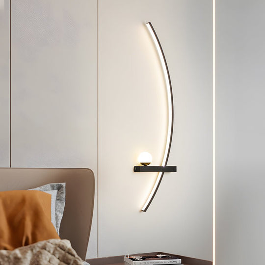 Curved Strip LED Wall Sconce with 3-Step Dimming