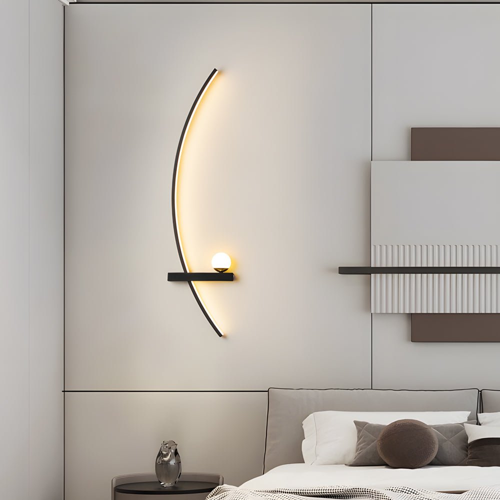 Curved Strip LED Wall Sconce with 3-Step Dimming