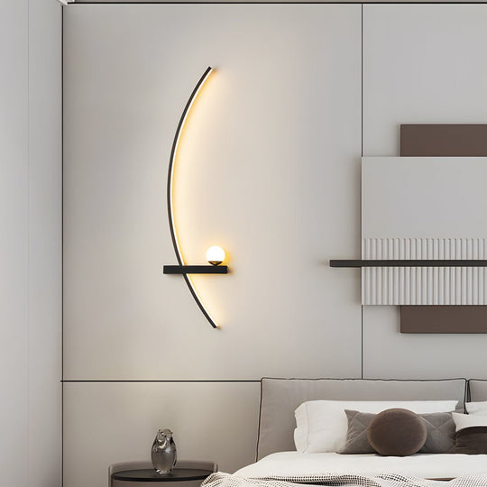 Curved Strip LED Wall Sconce with 3-Step Dimming