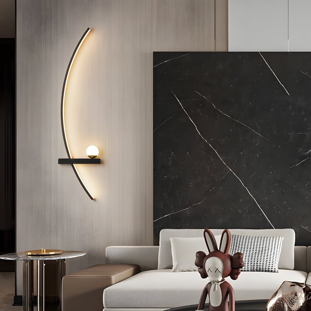 Curved Strip LED Wall Sconce with 3-Step Dimming