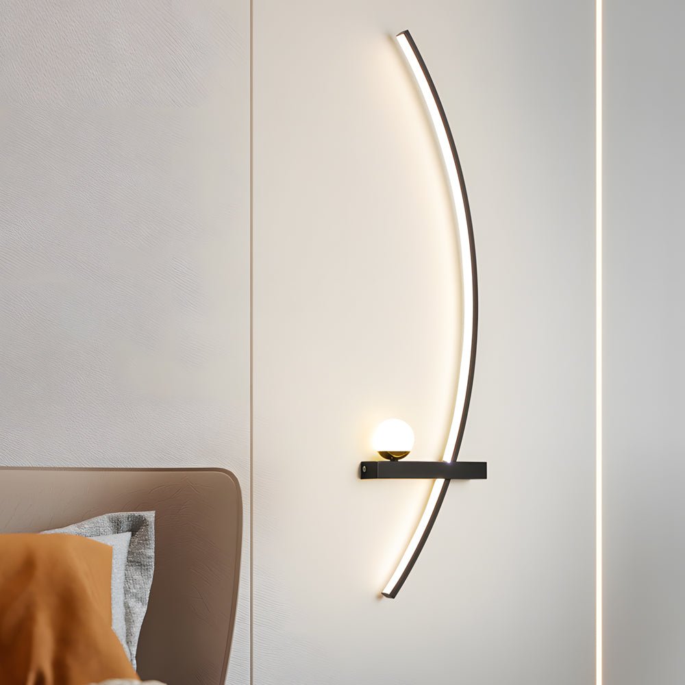 Curved Strip LED Wall Sconce with 3-Step Dimming