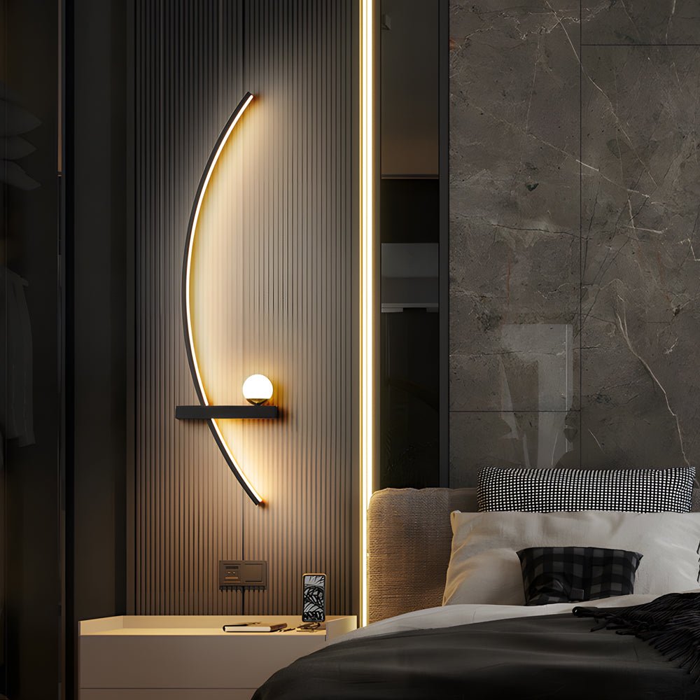 Curved Strip LED Wall Sconce with 3-Step Dimming