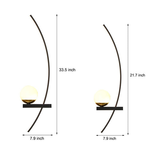 Curved Strip LED Wall Sconce with 3-Step Dimming
