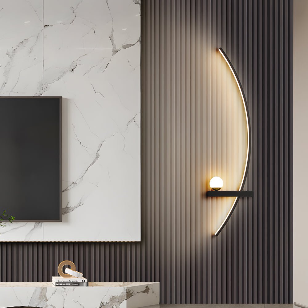 Curved Strip LED Wall Sconce with 3-Step Dimming