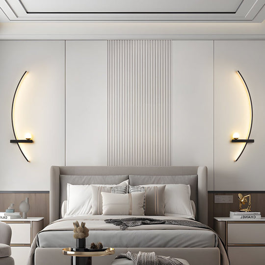 Curved Strip LED Wall Sconce with 3-Step Dimming