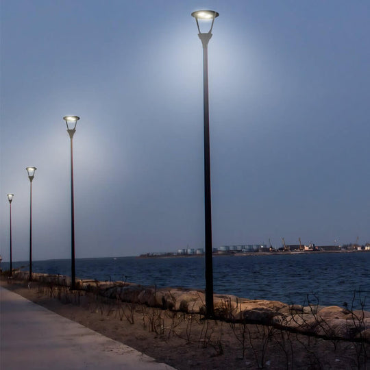 21-Inch Black Post Top LED Street Light Fixture (Pole Not Included)