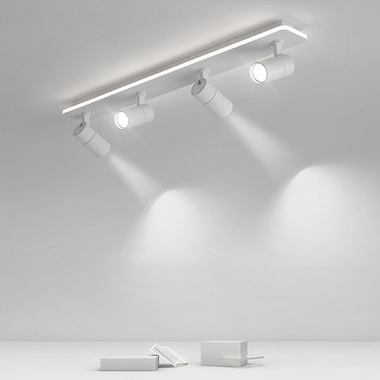 Minimalist Long Rectangular Adjustable LED Flush Mount Spotlight (2/3/4-Light)