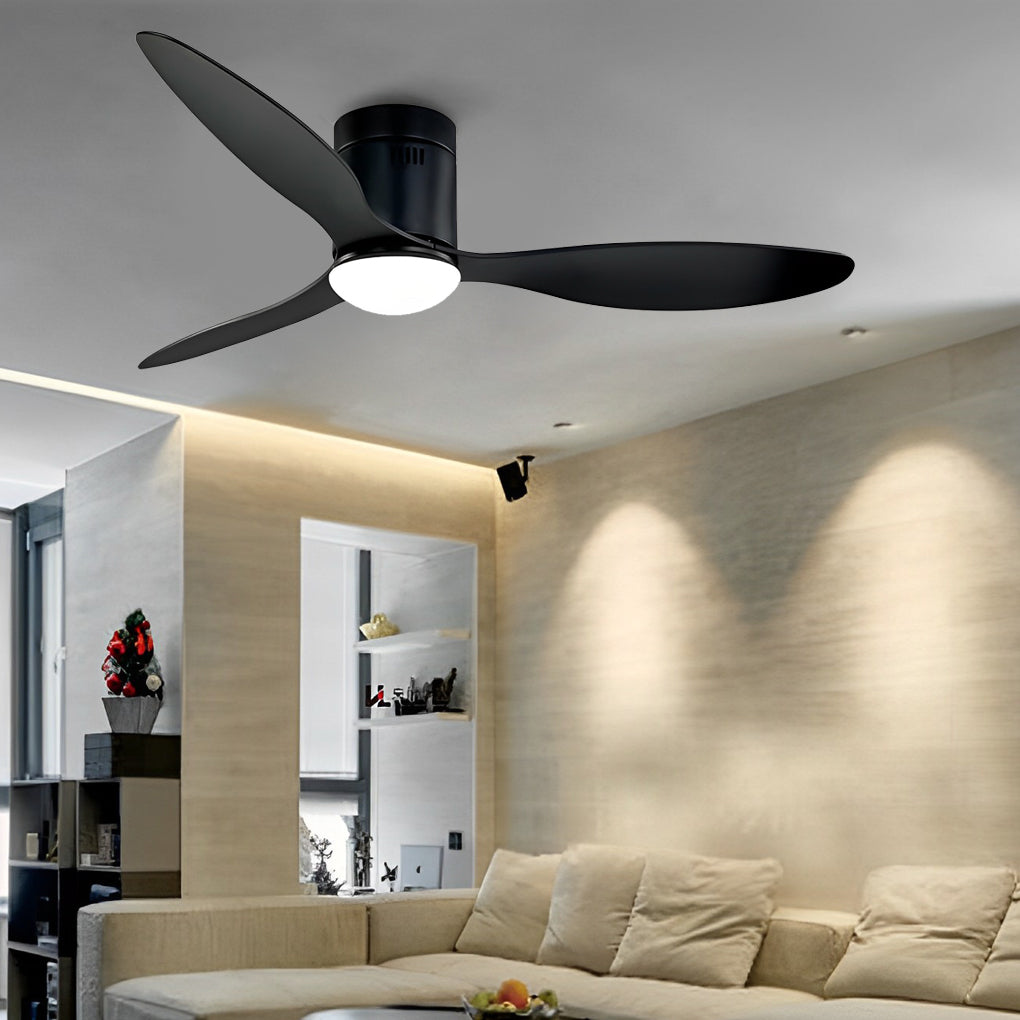 3-Blade Modern Ceiling Fan with Dimmable LED Light and Remote Control