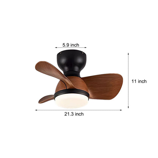 22"/31" Space-Saving 3-Blade LED Ceiling Fan Light with Remote – 6 Speeds, Reversible Motor