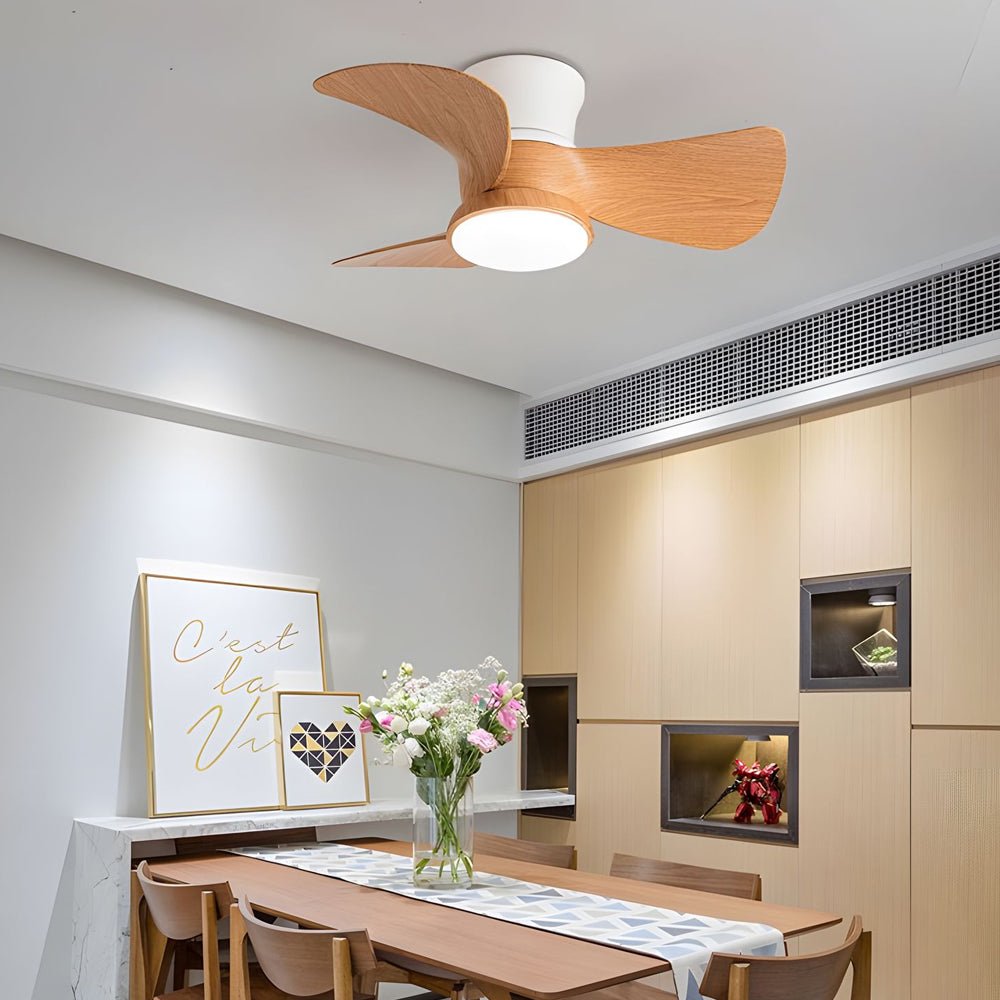 22"/31" Space-Saving 3-Blade LED Ceiling Fan Light with Remote – 6 Speeds, Reversible Motor
