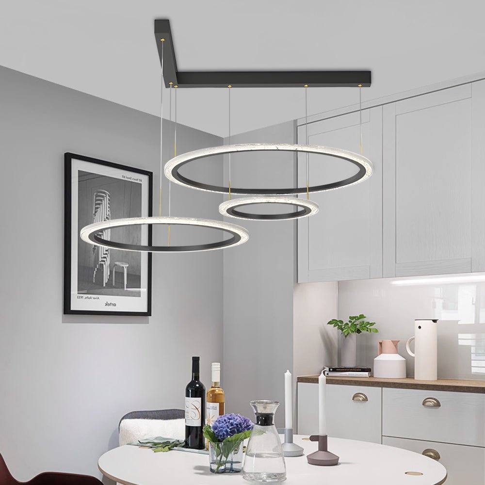Minimalist Ring Chandelier with 3-Step Dimming