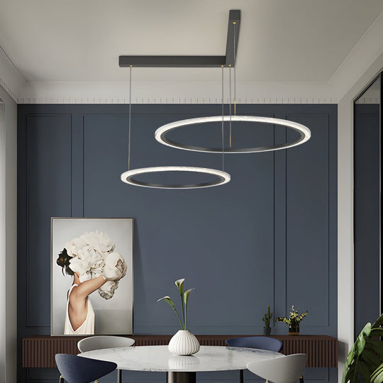 Minimalist Ring Chandelier with 3-Step Dimming